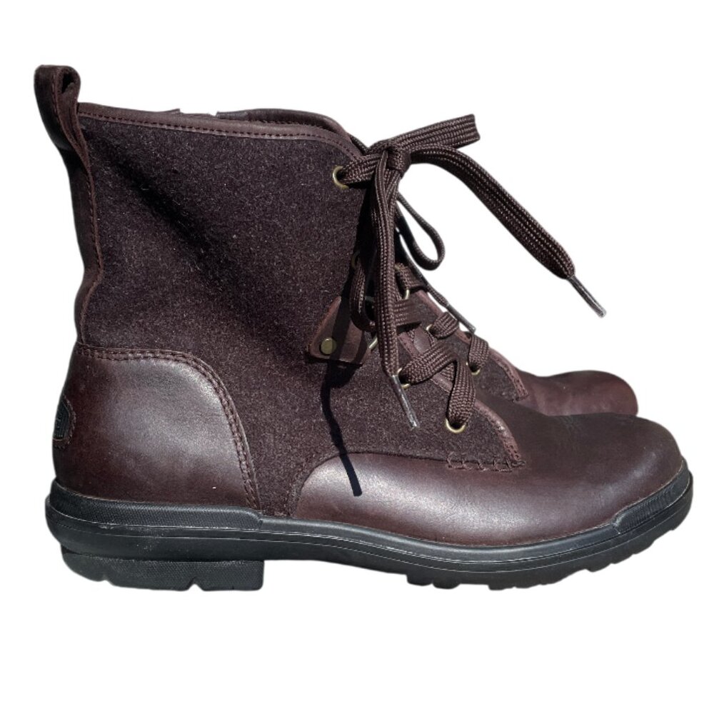 UGG Hapsburg Lace Zip Boots Two Tone Brown Leather # 1122791 Women's Size 10
